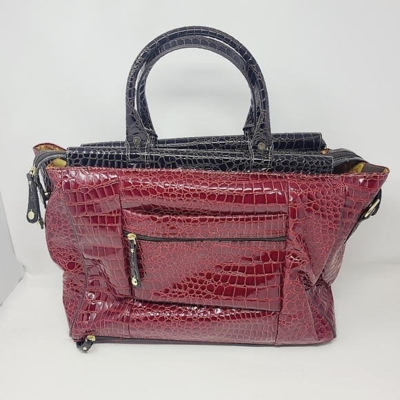 Samantha Brown | Red Faux Leather Crocodile Print Travel Bag (One Size) - Picture 16 of 16